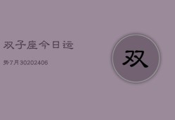 双子座今日运势7月30(7月20日)