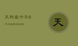 天秤座今日8月23运势(6月15日)