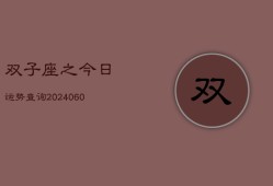 双子座之今日运势查询(20240604)