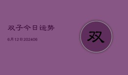 双子今日运势6月12日(6月22日)