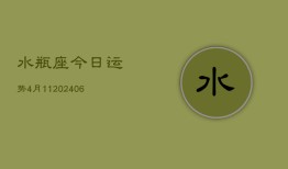 水瓶座今日运势4月11(7月20日)