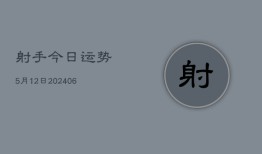 射手今日运势5月12日(6月22日)