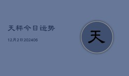 天秤今日运势12月2日(6月22日)