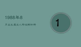 1988年8月出生属龙人命运解析，哪个吉日最旺？