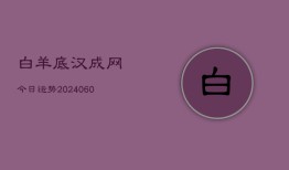 白羊底汉成网今日运势(20240606)