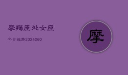 摩羯座处女座今日运势(20240610)