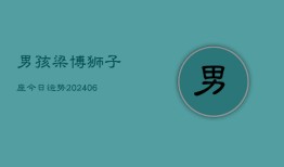 男孩梁博狮子座今日运势(6月15日)