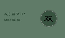 双子座今日11月运势(20240604)