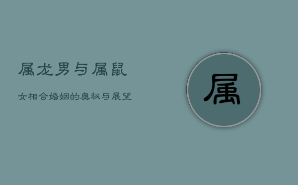 属龙男与属鼠女：相合婚姻的奥秘与展望  第1张