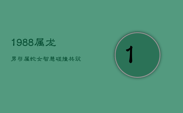 1988属龙男与属蛇女：智慧碰撞，共筑开放家庭梦想  第1张